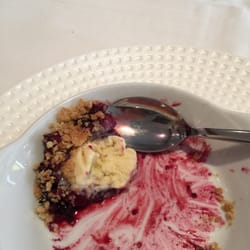Le Chevreuil - Berry apple crumble- nearly finished before I remembered to take a photo! Delicious!