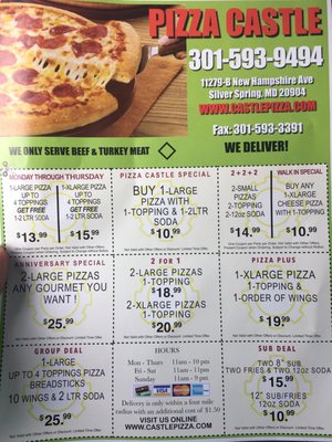 Menu photo 2 Pizza Castle Silver Spring, MD