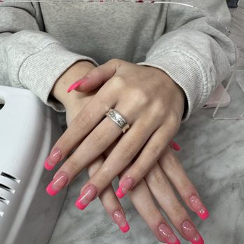 Chesco Nails - Long set acrylic refill with deep french design by Mimi - Nail Salons Near Me - West Chester, Pennsylvania Chesco Nails - Long set acrylic refill with deep french design by Mimi - Nail Salons Near Me - West Chester, Pennsylvania