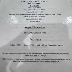Hangar 300 Bar & Restaurant - Breakfast menu