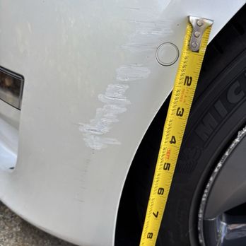 Goodbye Dents Mobile - Wall scrape on Tesla 3 - Body Shops Near Me