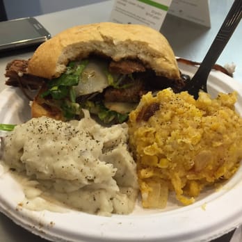 Brown Bag - Steak sandwich with corn casserole and mashed potatoes. - New American Near Me - Franklin, Tennessee Brown Bag - Steak sandwich with corn casserole and mashed potatoes. - New American Near Me - Franklin, Tennessee