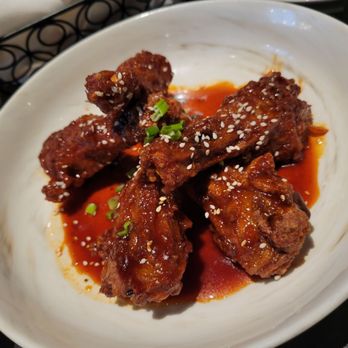 American Revelry - Duck Wings (usually 6 per order, but I jumped the gun and ate one before taking a photo) - Bars Near Me - Burleson, Texas American Revelry - Duck Wings (usually 6 per order, but I jumped the gun and ate one before taking a photo) - Bars Near Me - Burleson, Texas
