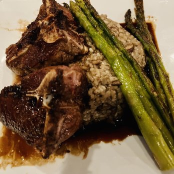 Apollo Grill - Pan Seared Lamb Chops with mushroom risotto and asparagus - American Near Me - Bethlehem, Pennsylvania Apollo Grill - Pan Seared Lamb Chops with mushroom risotto and asparagus - American Near Me - Bethlehem, Pennsylvania