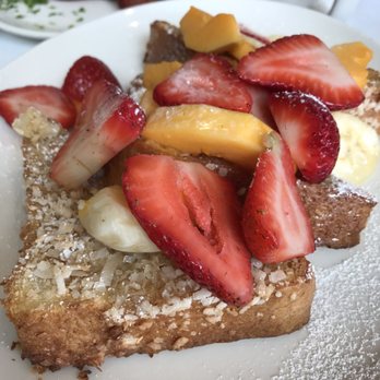 Plums Cafe - Coconut French toast - Breakfast & Brunch Near Me - Costa Mesa, California