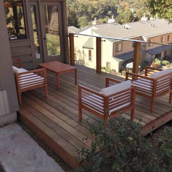 Clough Construction - Wood deck with glass railing - Fences & Gates Near Me - San Rafael, California