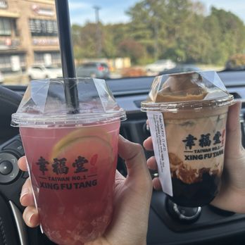 Xing Fu Tang - Lychee fruit tea with strawberry popping boba and 21. Dalgona Coffee Milk/Milk Tea - Bubble Tea Near Me - Duluth, Georgia Xing Fu Tang - Lychee fruit tea with strawberry popping boba and 21. Dalgona Coffee Milk/Milk Tea - Bubble Tea Near Me - Duluth, Georgia