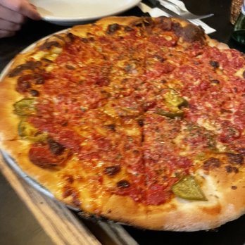 Santarpio's Pizza - Italian Cheese , Pepperoni , Garlic And Hot Peppers - Pizza Near Me - Boston, Massachusetts Santarpio's Pizza - Italian Cheese , Pepperoni , Garlic And Hot Peppers - Pizza Near Me - Boston, Massachusetts