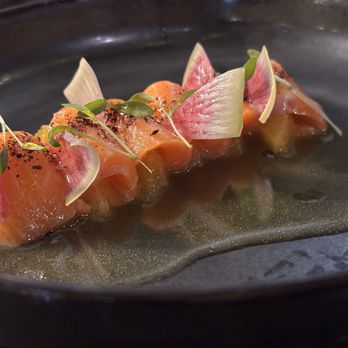Himari - Salmon belly with watermelon radish - Sushi Bars Near Me - Houston, Texas Himari - Salmon belly with watermelon radish - Sushi Bars Near Me - Houston, Texas