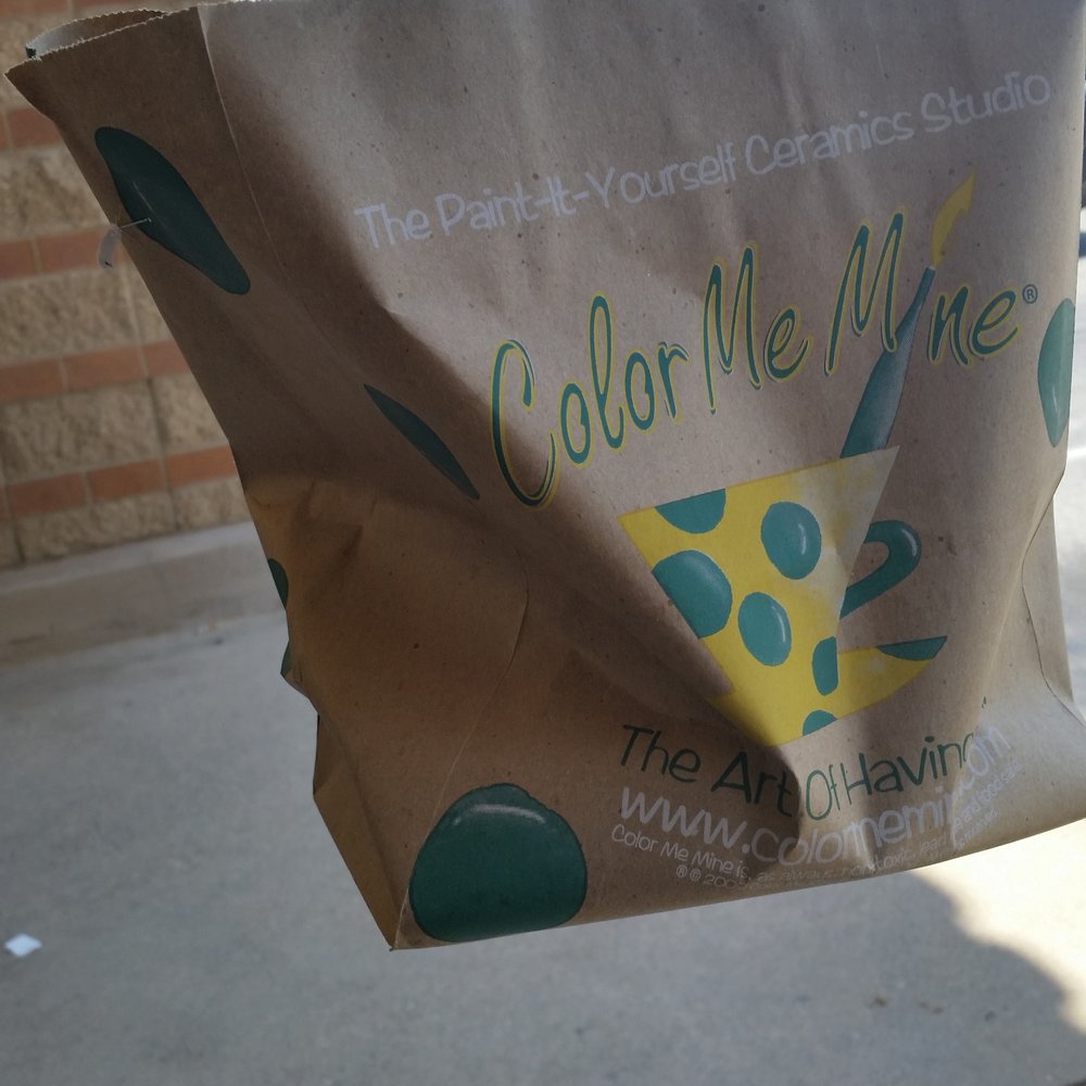 Color Me Mine - She handed me the bag like this - Paint-Your-Own Pottery Near Me - Porter Ranch, California Color Me Mine - She handed me the bag like this - Paint-Your-Own Pottery Near Me - Porter Ranch, California