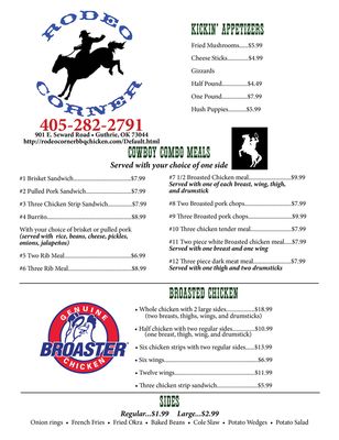 Menu photo 1 RodeoCorner BBQ & Chicken Guthrie, OK