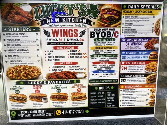 Menu photo 1 Lucky’s Kitchen West Allis, WI Menu photo 1 Lucky’s Kitchen West Allis, WI