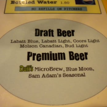 Duff's Famous Wings - Beer list - All your Canadian favs - Chicken Wings Near Me - Depew, New York Duff's Famous Wings - Beer list - All your Canadian favs - Chicken Wings Near Me - Depew, New York
