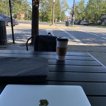 Stauf’s Coffee - a laptop and a cup of coffee - Desserts Near Me - Columbus, Ohio Stauf’s Coffee - a laptop and a cup of coffee - Desserts Near Me - Columbus, Ohio