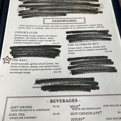 Sea Glass Cafe - Also redacted lunch menu. These three sandwiches or nothing.