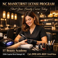 5T Beauty Academy - NC Manicure license-300 hours