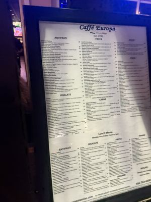 Menu photo 1 Caffe Europa Fort Lauderdale, FL Menu photo 1 Caffe Europa Fort Lauderdale, FL