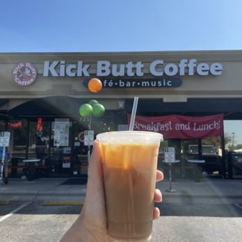 Kick Butt Coffee - Pecan Black Ice Cold Brew, outside - Coffee & Tea Near Me - Austin, Texas Kick Butt Coffee - Pecan Black Ice Cold Brew, outside - Coffee & Tea Near Me - Austin, Texas