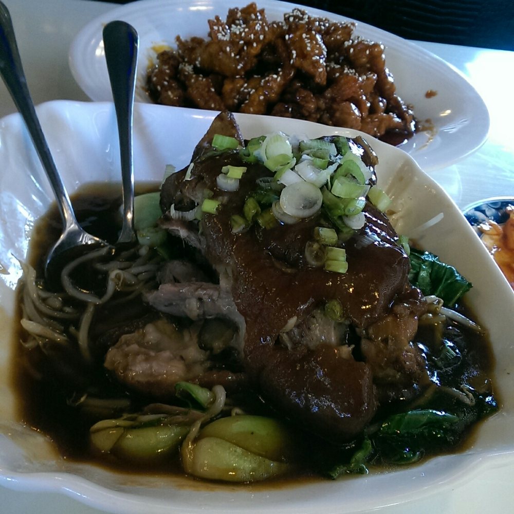 Lulu's Kitchen - Braised pork shank and seame chicken in the rear. - Szechuan Near Me - Dublin, California Lulu's Kitchen - Braised pork shank and seame chicken in the rear. - Szechuan Near Me - Dublin, California
