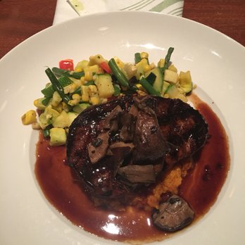 Seasons 52 - Wood - Grilled Filet Mignon with mashed sweet potatoes and Summer Corn - New American Near Me - Plano, Texas Seasons 52 - Wood - Grilled Filet Mignon with mashed sweet potatoes and Summer Corn - New American Near Me - Plano, Texas