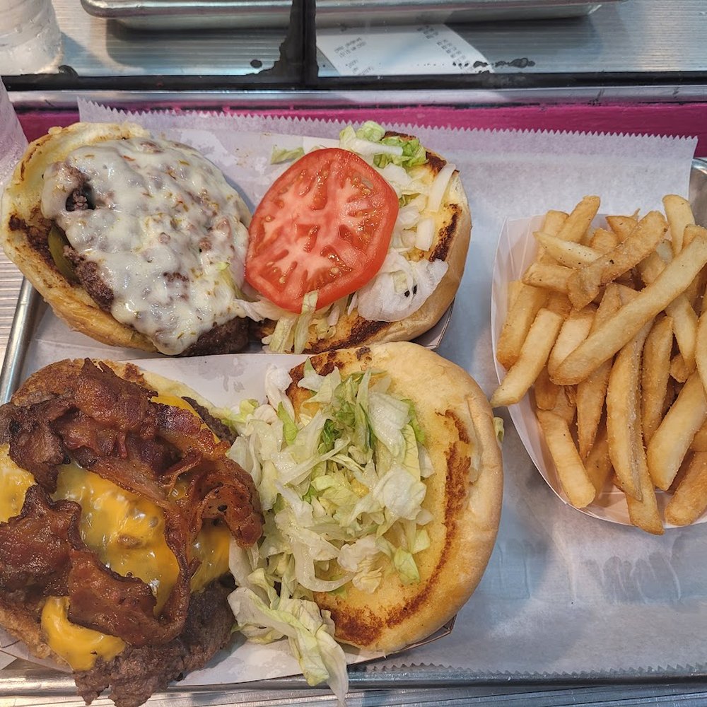 Cheese Burger Baby - two burgers, 1 fries, a bottled water and a fountain drink, $40 plus - Burgers Near Me - Miami Beach, Florida Cheese Burger Baby - two burgers, 1 fries, a bottled water and a fountain drink, $40 plus - Burgers Near Me - Miami Beach, Florida