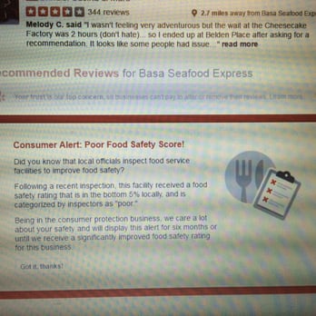Basa Seafood Express - Doh! Poor food safety score, says Yelp... - Seafood Near Me - San Francisco, California