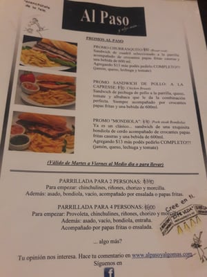 Menu photo 3 Al Paso y Algo Más. Buenos Aires, C Menu photo 3 Al Paso y Algo Más. Buenos Aires, C
