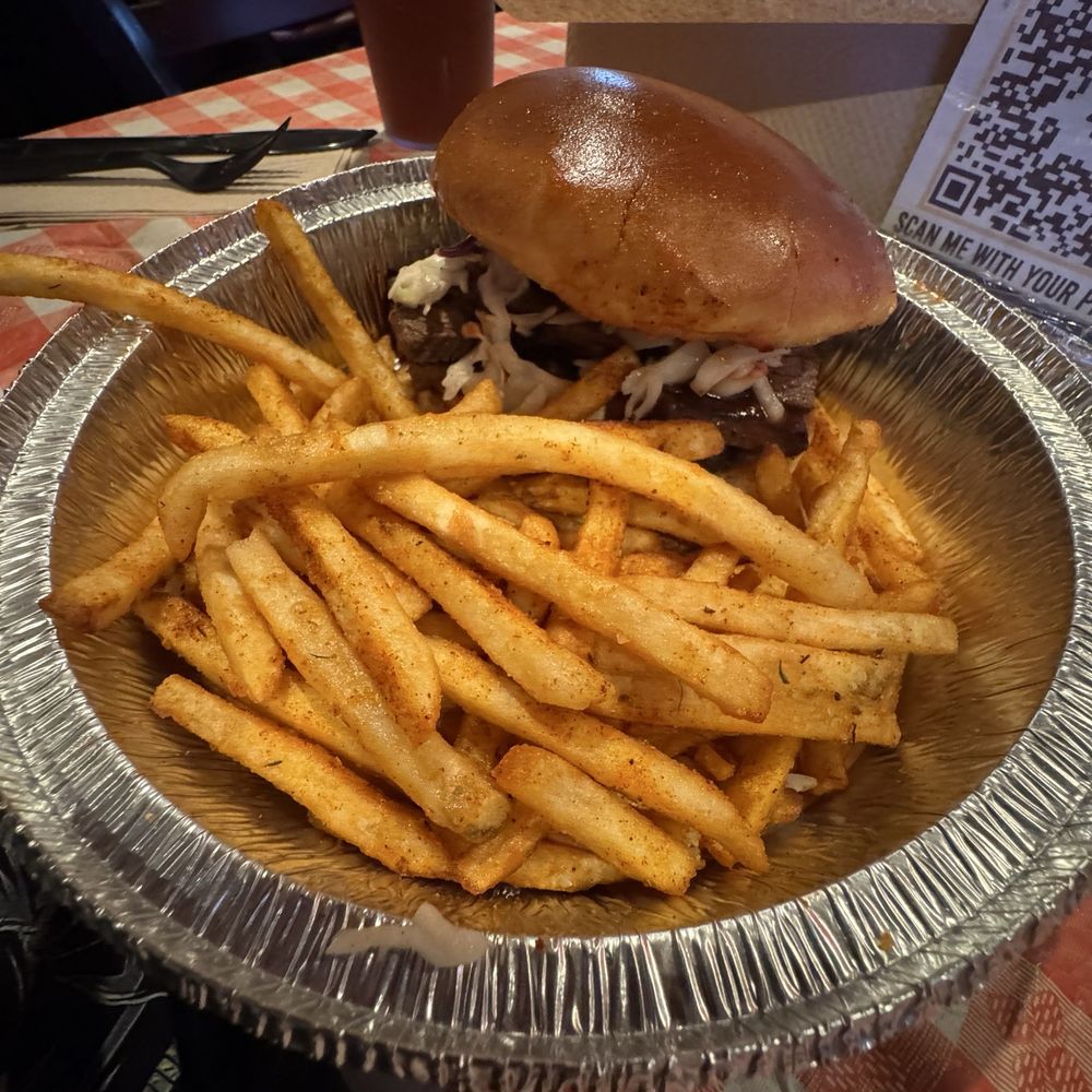 Smoke & Fire - Brisket sandwich with fries. - Barbeque Near Me - Las Vegas, Nevada Smoke & Fire - Brisket sandwich with fries. - Barbeque Near Me - Las Vegas, Nevada