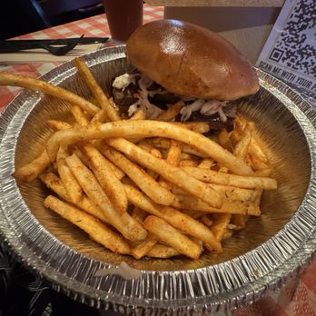 Smoke & Fire - Brisket sandwich with fries. - Barbeque Near Me - Las Vegas, Nevada Smoke & Fire - Brisket sandwich with fries. - Barbeque Near Me - Las Vegas, Nevada
