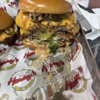 Hammy’s Smash Burgers - #3 Triple Smash cut through for better view - Burgers Near Me - Clovis, California