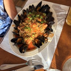 Pedro's Island Eatery - Seafood medley(salmon not shrimp)