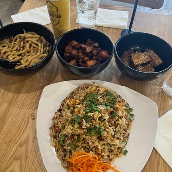 Artea - Culebra Commons - Fried rice, side of pork belly and teriyaki chicken, noodle bowl - Asian Fusion Near Me - San Antonio, Texas