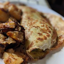 Montclair Egg Shop - Crepes Pesto with potatoes