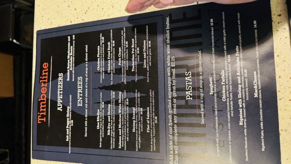 Menu photo 1 Timberline Restaurant Beaver, UT