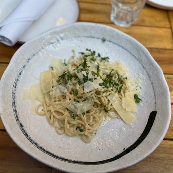 Brava Garden Eatery - Homemade Spaghetti Alla Carbonara (without the meat) - Wine Bars Near Me - Pleasanton, California