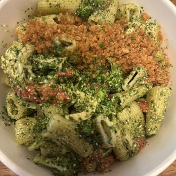 Sauci Pasta - Build your own bowl: Rigatoni pasta with pesto sauce, broccoli, roasted red pepper, and breadcrumbs. - Pasta Shops Near Me - Saint Charles, Missouri Sauci Pasta - Build your own bowl: Rigatoni pasta with pesto sauce, broccoli, roasted red pepper, and breadcrumbs. - Pasta Shops Near Me - Saint Charles, Missouri