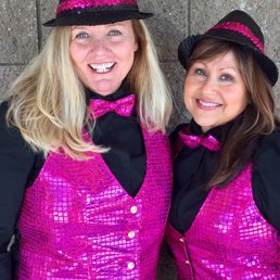 My friend and I ready to dance.