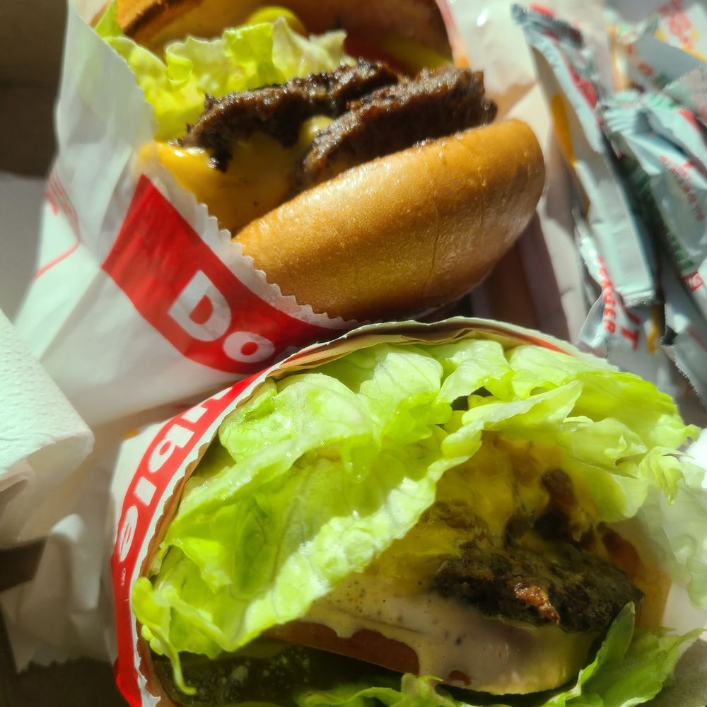 Double double protein style animal style Double Double no onion no pickle add diced yellow chili's And fry light Soooo goood! Double double protein style animal style Double Double no onion no pickle add diced yellow chili's And fry light Soooo goood!
