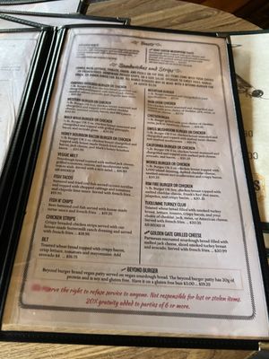 Menu photo 5 Iron Door Saloon Groveland, CA