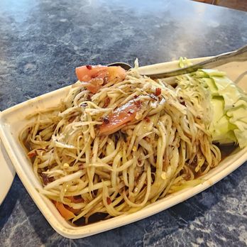 E-San Rod-Sap - Thai Style Papaya Salad ($12.95). It didn't taste or look like Thai style. 3/21/2026 - Thai Near Me - Anaheim, California