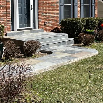 LJ Landscaping - Flagstone Front Porch & Walkway - Masonry/Concrete Near Me - Potomac, Maryland LJ Landscaping - Flagstone Front Porch & Walkway - Masonry/Concrete Near Me - Potomac, Maryland