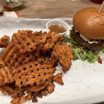 Barrel 17 - Goat burger w Sweet Potato fries - Burgers Near Me - Norfolk, Virginia