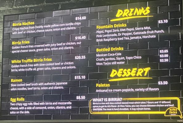 Menu photo 4 Vitos Tacos Enterprise, NV