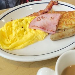 Off of the Senior Menu. Side of pancakes included. Off of the Senior Menu. Side of pancakes included.