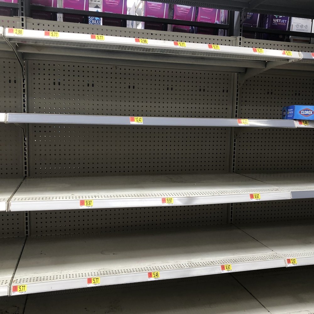 Walmart Supercenter - Everyone purchased all the Clorox wipes, smh... should've been cleaning! - Department Stores Near Me - Austin, Texas Walmart Supercenter - Everyone purchased all the Clorox wipes, smh... should've been cleaning! - Department Stores Near Me - Austin, Texas