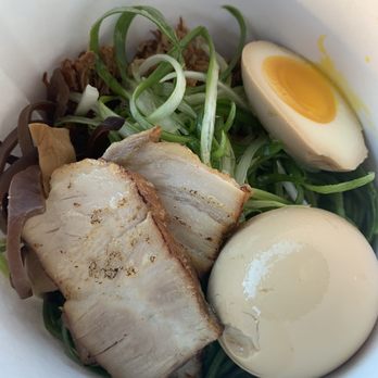 Kiwami Ramen - 1. Kiwami Shiro with an extra egg and kale noodles prior to adding the broth - Ramen Near Me - Tucson, Arizona