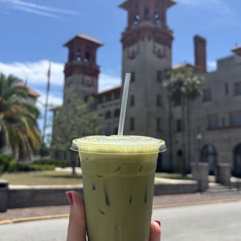Sweetwater Coffee Bar and Gallery - Iced Matcha with honey and lavender - Coffee & Tea Near Me - St Augustine, Florida Sweetwater Coffee Bar and Gallery - Iced Matcha with honey and lavender - Coffee & Tea Near Me - St Augustine, Florida