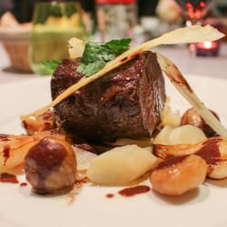 Venison cut with chestnuts.