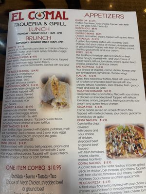 Menu photo 2 El Comal Taqueria And Grill Phoenix, OR Menu photo 2 El Comal Taqueria And Grill Phoenix, OR