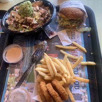 Habit Burger & Grill - Free char burger with cheese, half half onion rings fries, and Santa Barbara Cobb - Burgers Near Me - Burbank, California Habit Burger & Grill - Free char burger with cheese, half half onion rings fries, and Santa Barbara Cobb - Burgers Near Me - Burbank, California